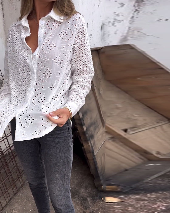 Skjort Långärmad Kavl Urskuren