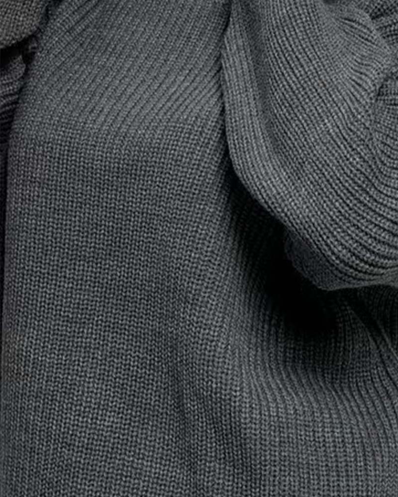 Cardigan Solid Färg Lång Ärm Kort