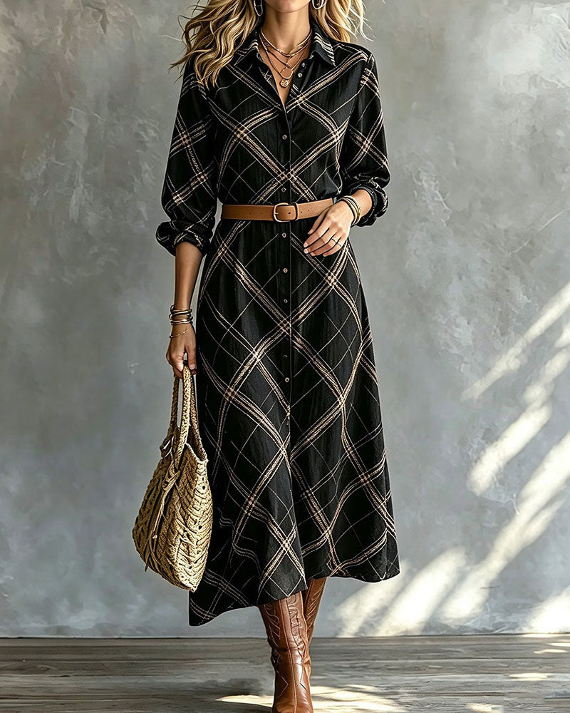 Klänning Slag Knapp A Fåll