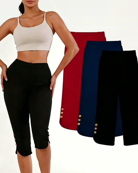 Leggings Enfärgad Slim-Fit Kapad