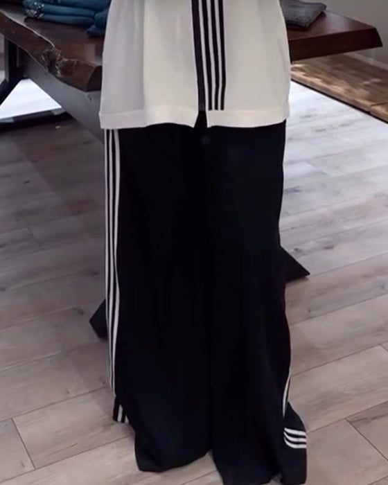 Huva randig avslappnad tvådelar