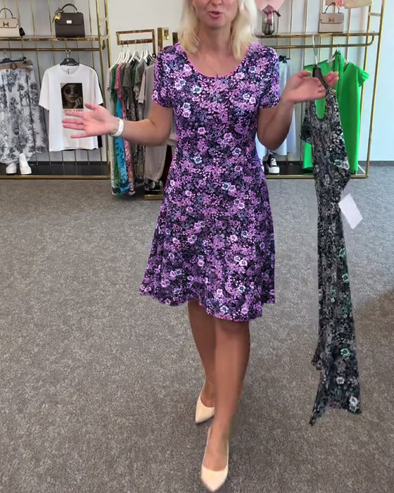 Klänning Stilfull Midjesmäck Tryckt