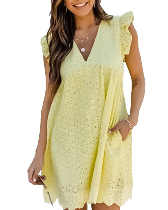 Klänning i spets ovanför knä