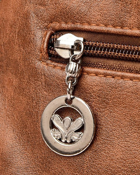 Vintage mjuk läderhandväska och budbärarväska.