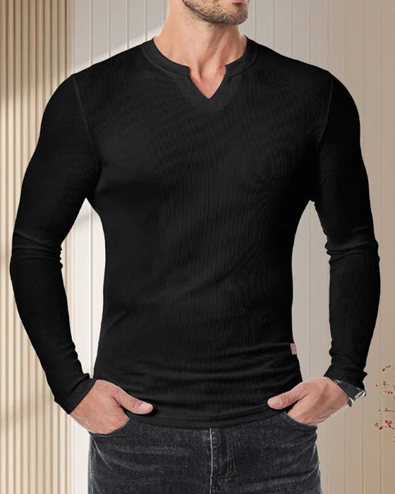 Slim Fit V-Ringad Longline Muscle Shirt För Män