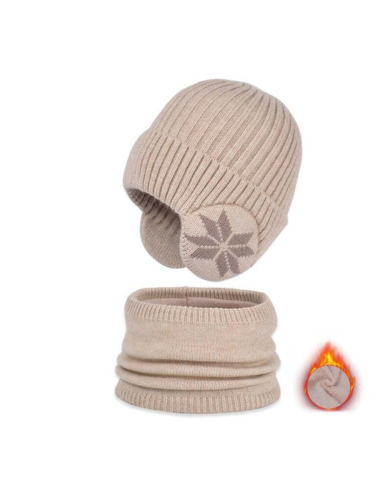 Vinter mössa halsduk uppsättningar varm stickad mössa