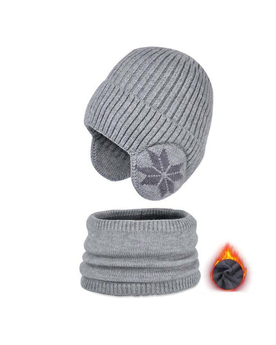 Vinter mössa halsduk uppsättningar varm stickad mössa