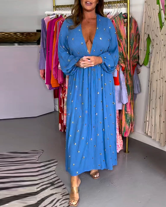 Sexig klänning med djup v-ringning