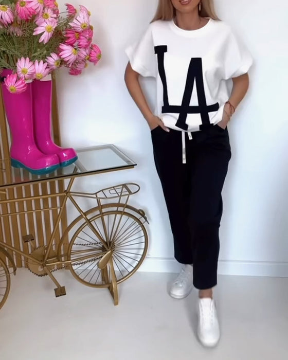 Sätt Casual Letter Print Sports