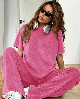 Set Distressed Kort Ärm Casual