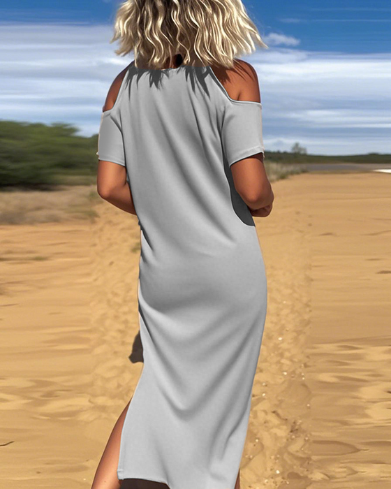 Klänning Fashion Avslappad Off-Shoulder Slim