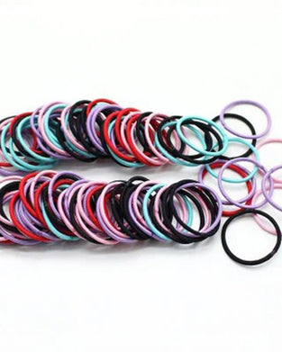 Hårsnoddar 100 St Set Färgglada Flickor Elastiska