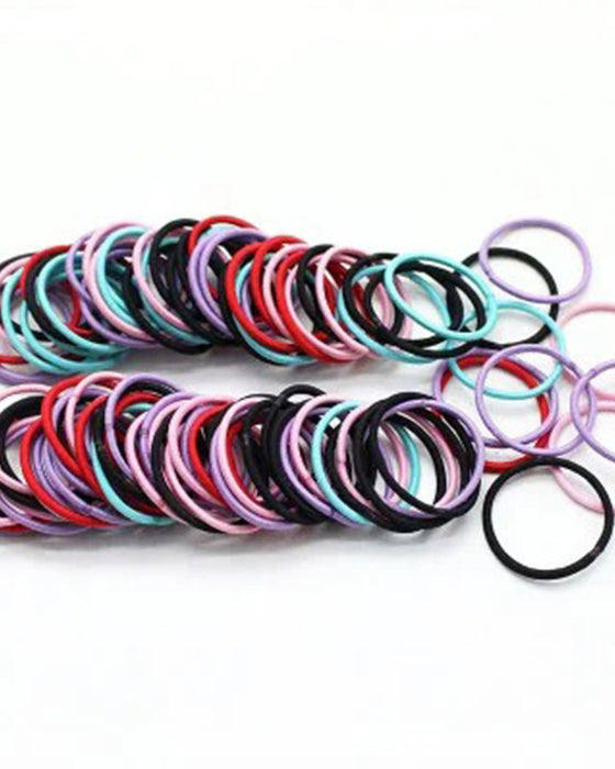 Hårsnoddar 100 St Set Färgglada Flickor Elastiska