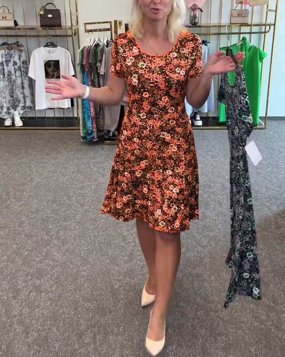 Klänning Stilfull Midjesmäck Tryckt