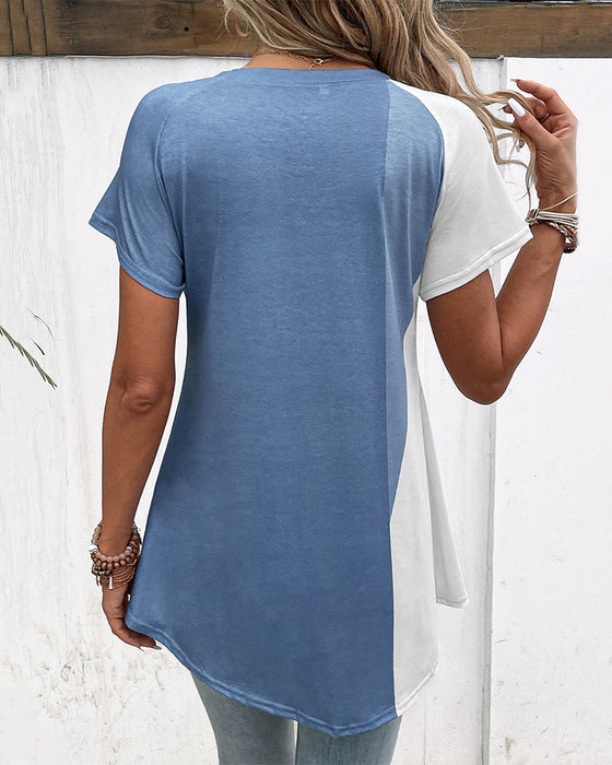 Patchwork t-shirt med blommönster