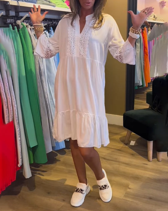 Ihålig ledig enfärgad klänning