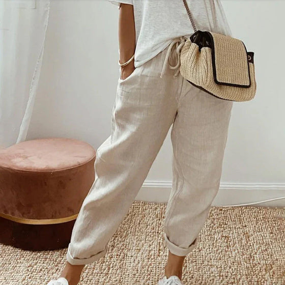 Byxor Ren Bomull Enfärgad