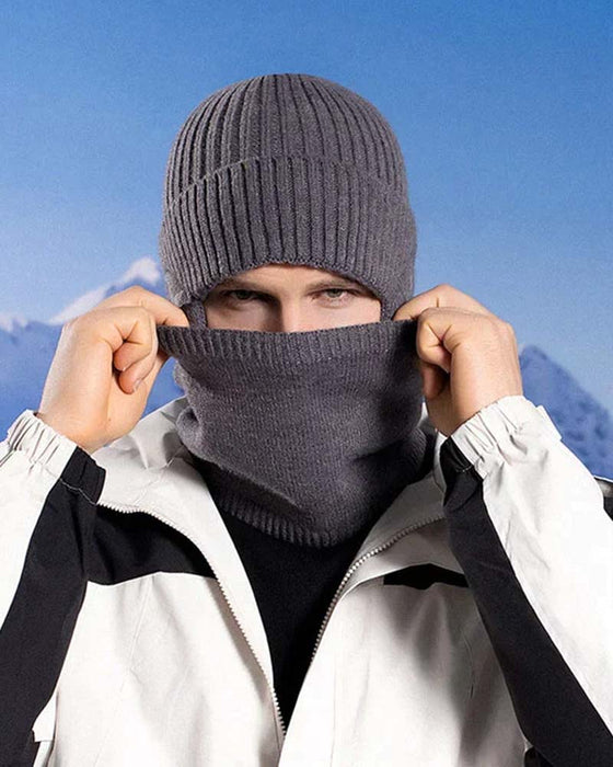 Vinter mössa halsduk uppsättningar varm stickad mössa