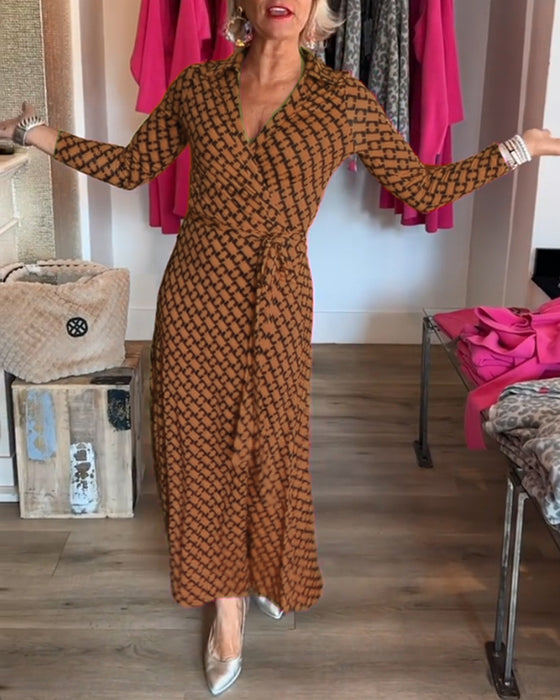 Elegant V-ringad Maxiklänning