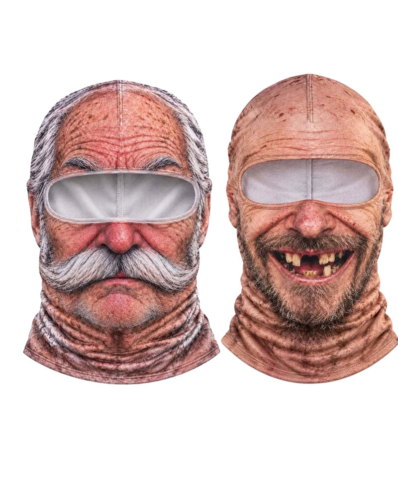 Mask Rolig 3d Grinig Gammal Man Skidåkning