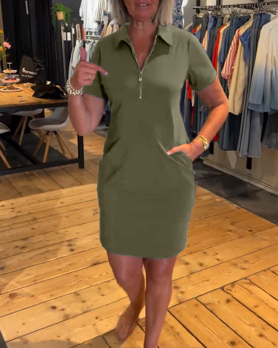 Klänning Krageblad Blixtlås