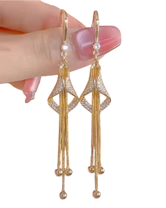 ✨ Örhängen Elegant Diamantformad Fringe 💎