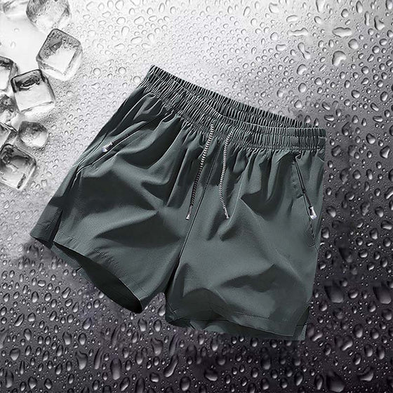 Shorts Herr Enkel Enfärgad Dragsko Ficka