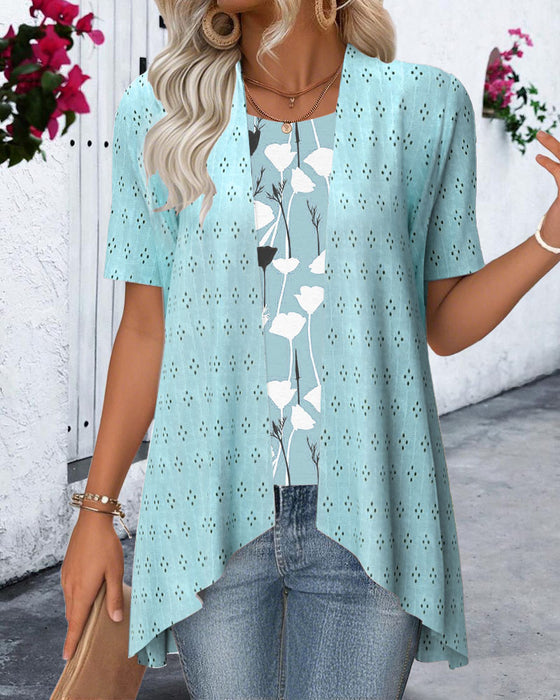 Blus Falsk Tvådelad Tryckt