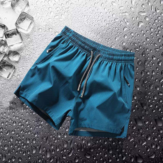 Shorts Herr Enkel Enfärgad Dragsko Ficka