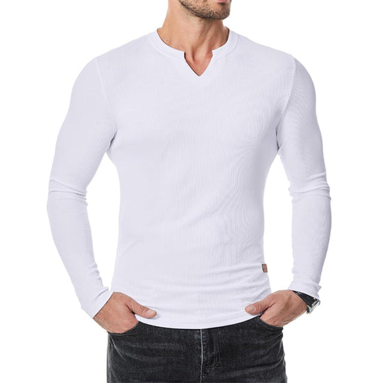 Slim Fit V-Ringad Longline Muscle Shirt För Män