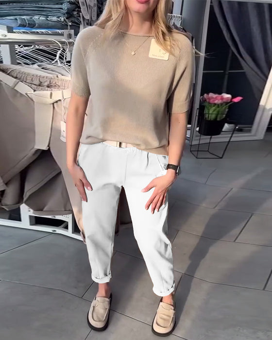 Byxor Enfärgad Avslappnad Rak