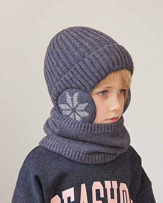 Vinter mössa halsduk uppsättningar varm stickad mössa