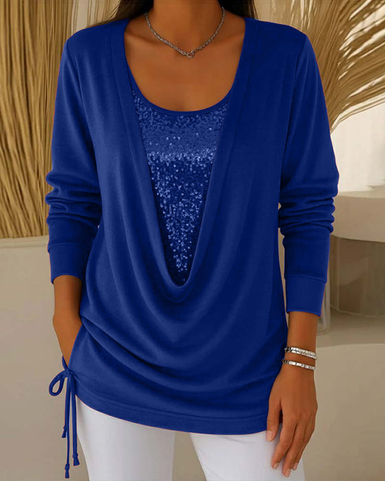 Paljettopp I Kontrastfärg Med Tvådelad Look