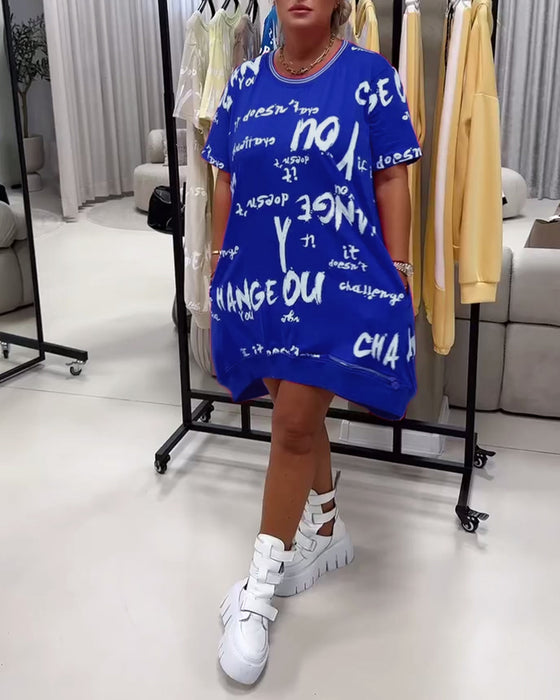 Klänning Löst Bokstavstryck