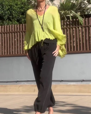 Blus Ruffle Fladdermusärm Fladdermusärm