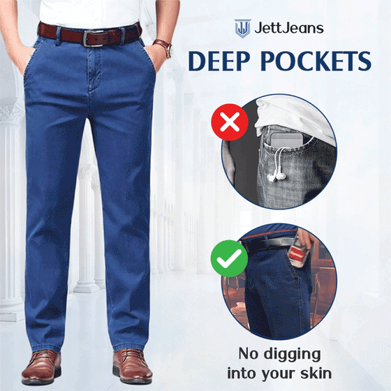 Herr Klassisk Rak Passform Stretchjeans