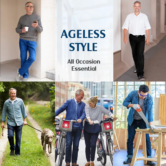 Herr Klassisk Rak Passform Stretchjeans