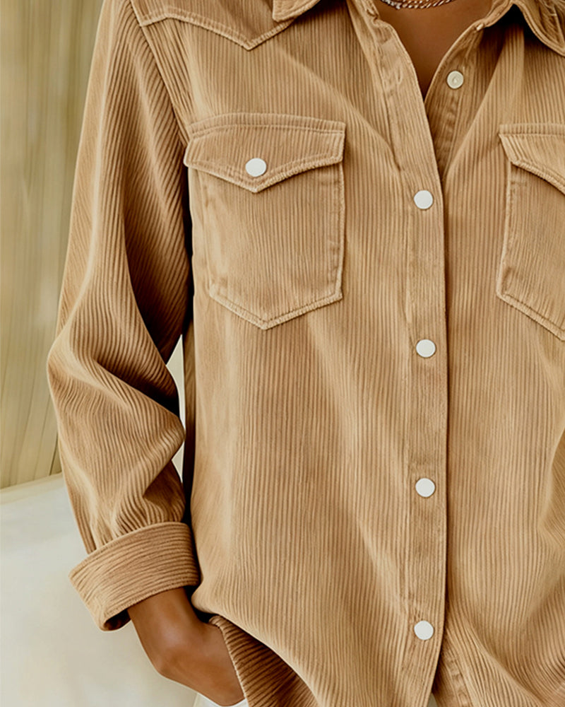 Långärmad Skjorta Med Slag Och Knappning