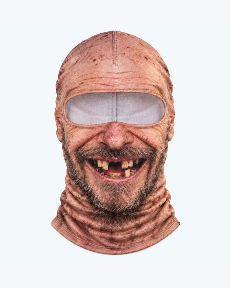 Mask Rolig 3d Grinig Gammal Man Skidåkning