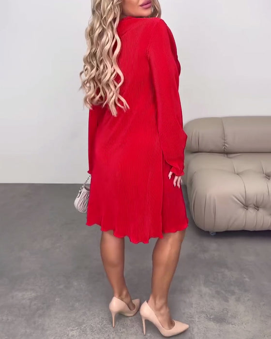 Klänning avslappnad enfärgad knälång