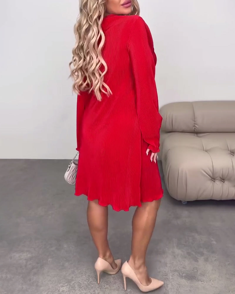 Klänning avslappnad enfärgad knälång