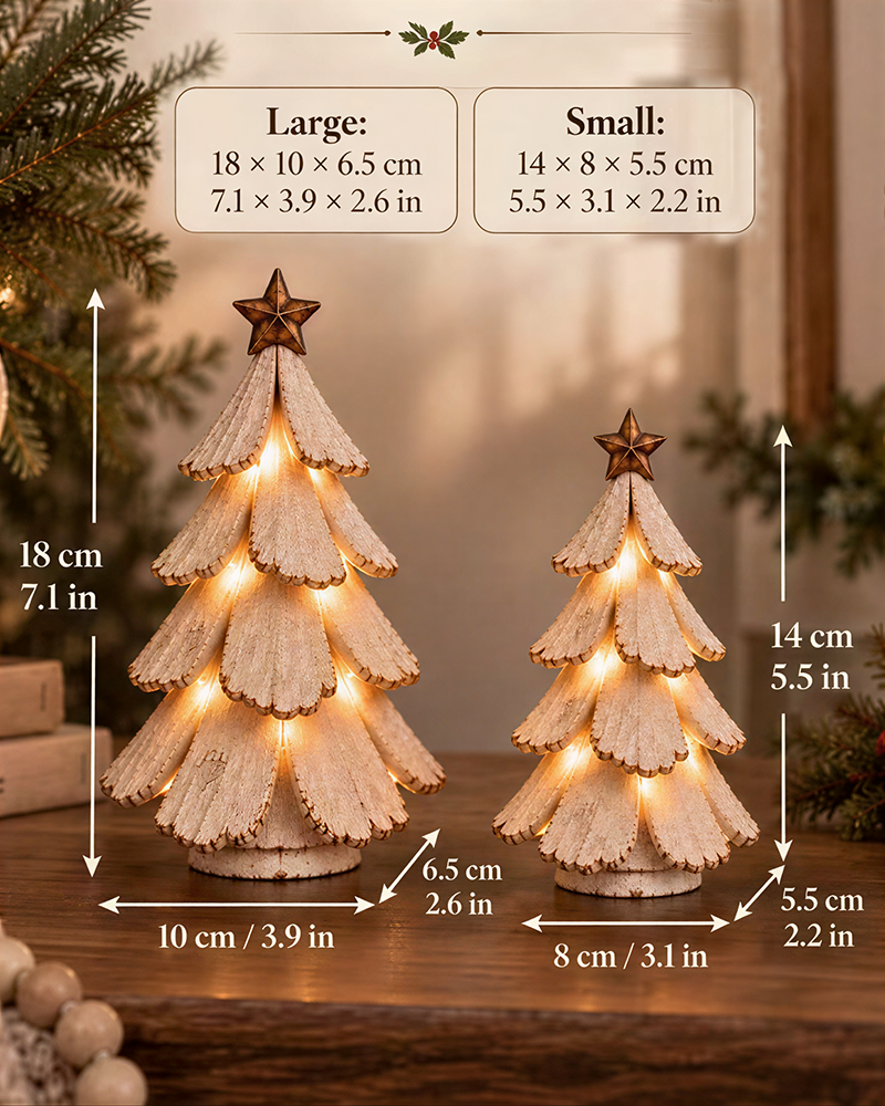 🎄🌙 Vintage Julgran Med Ljus Figur