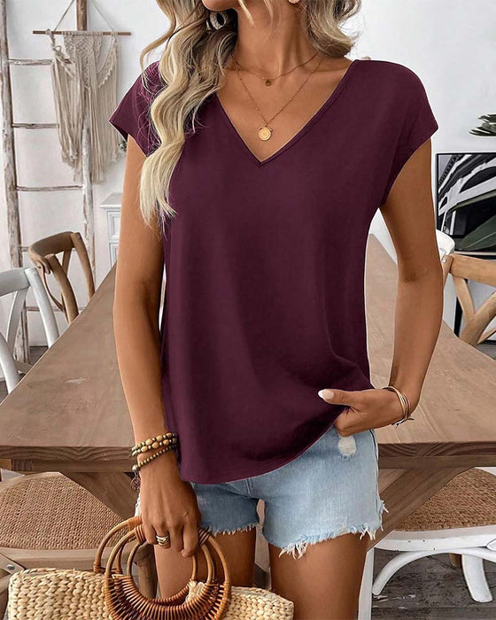 T-Shirt V-Hals Rygg Rosett