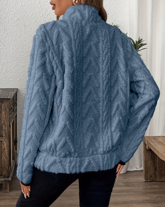 Sweatshirt Revers Framdragsknäpp Flosig