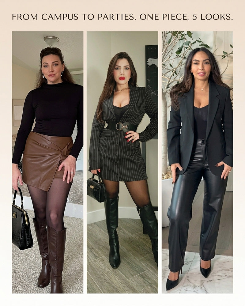 Genomskinlig Panel Med Fleecefodrade Tights Stay-Warm Magkontroll Sheer Effekt Tights Bodysuit Svart Basic