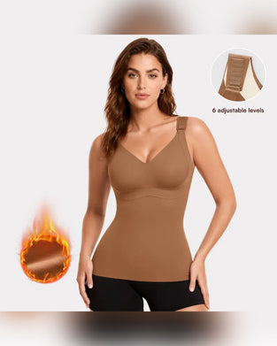 Linne Dam 3-I-1 Lätt Åtsittande Mjuk Termisk Shapewear Inbyggd Bh