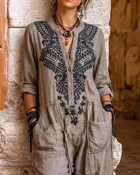 Jumpsuit Tryckt Tapered-Leg Cargo