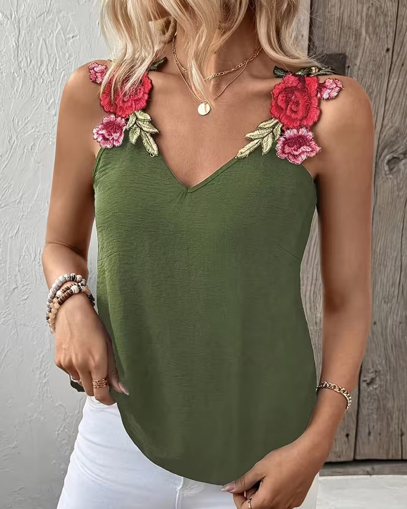 Tanktopp Avslappnad Blommönster
