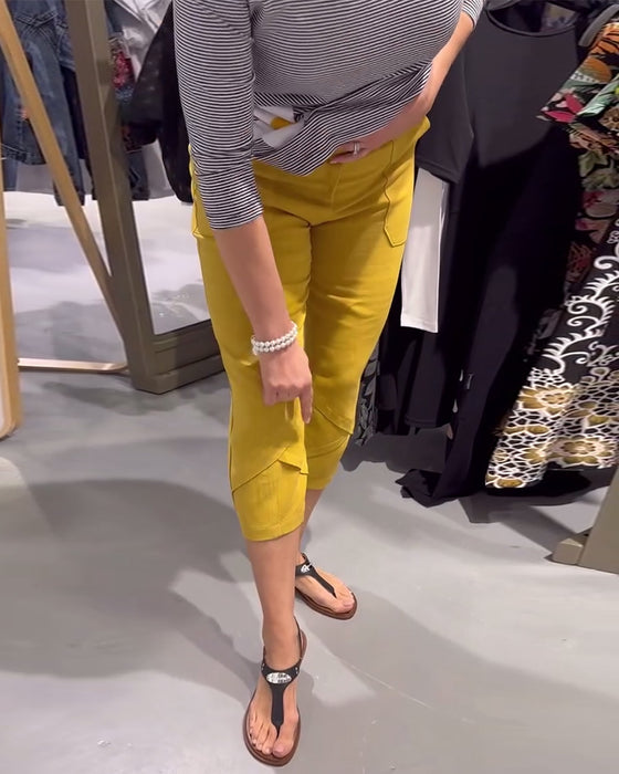 Byxor Avslappnade Avsmalnande Bomull Och Linne Korta