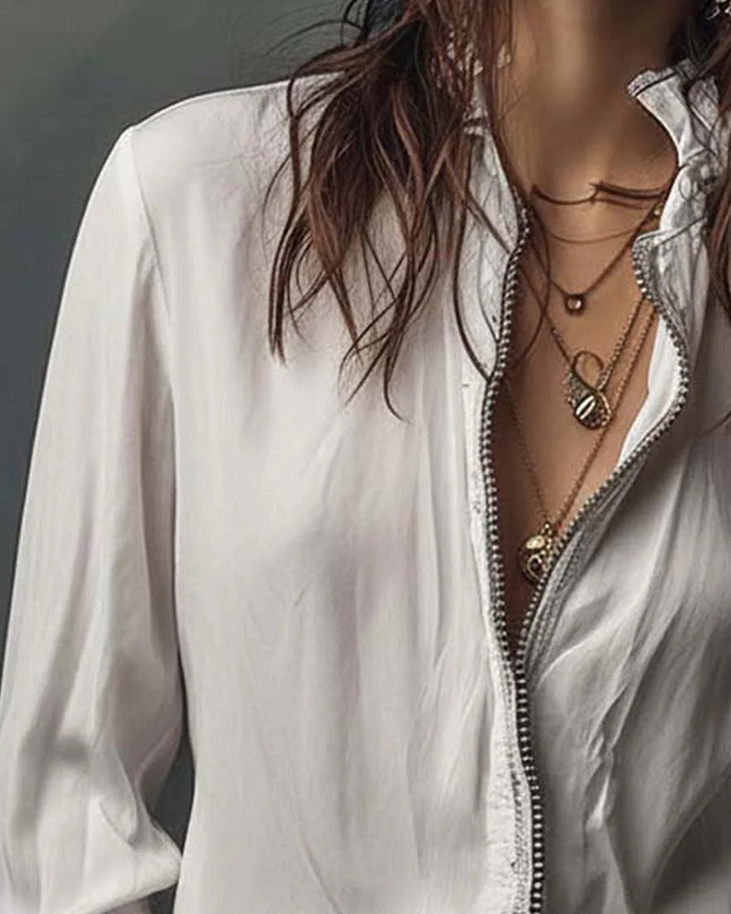 Blus Ståkrage Klocksärm